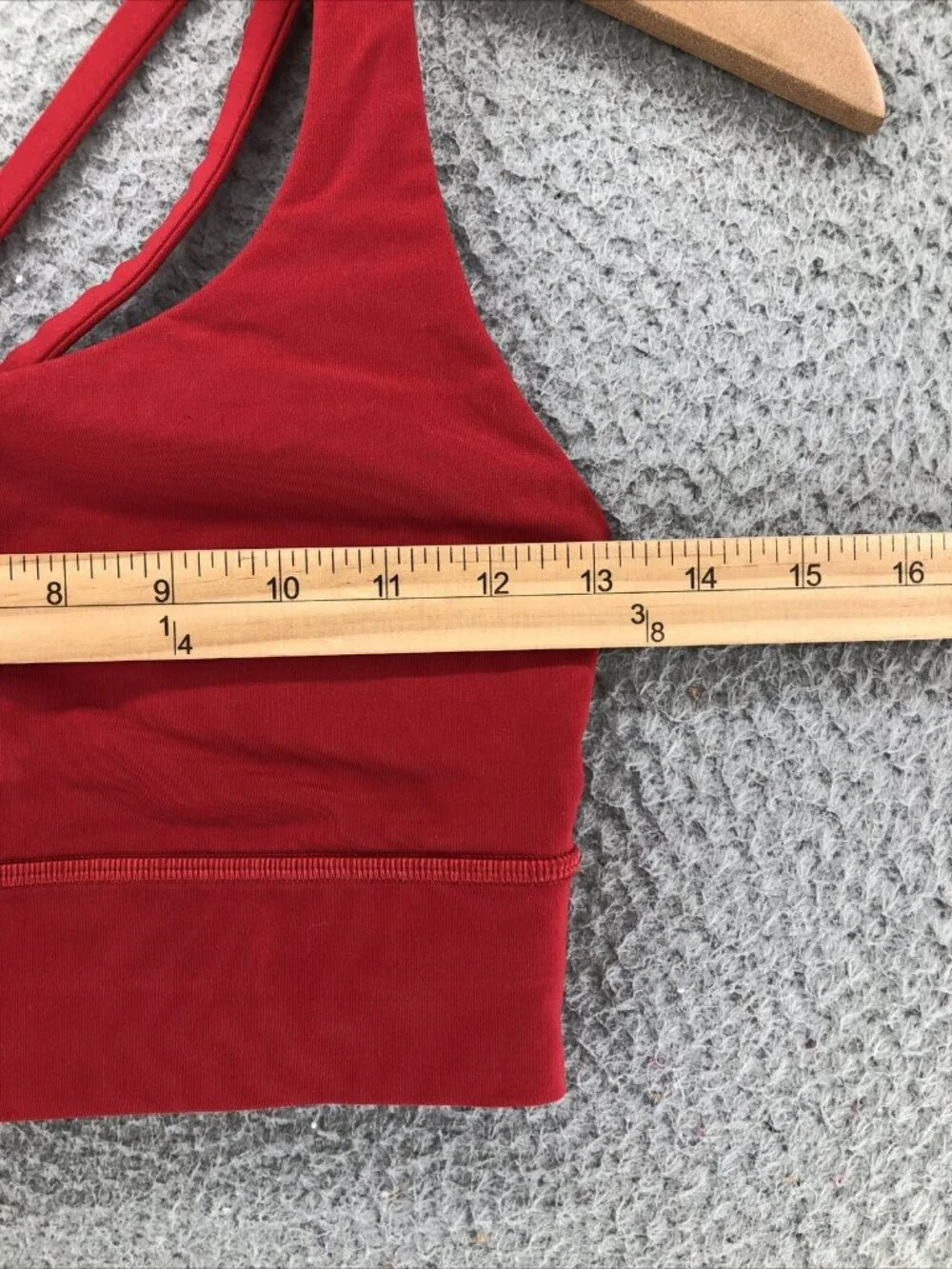 Lululemon Energy Bra Long Line Womens 6 Dark Red Crossback Lattice Straps Knit